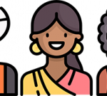Sikh man, indian woman, black woman.